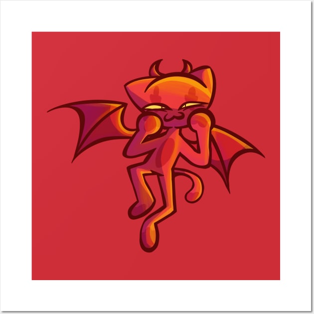 Demon Cat Wall Art by CandyConcoction